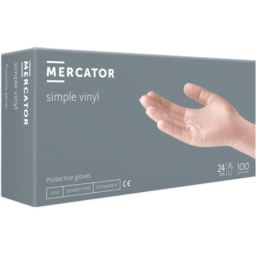 Rękawice MERCATOR® simple vinyl (PF) białe 100 szt